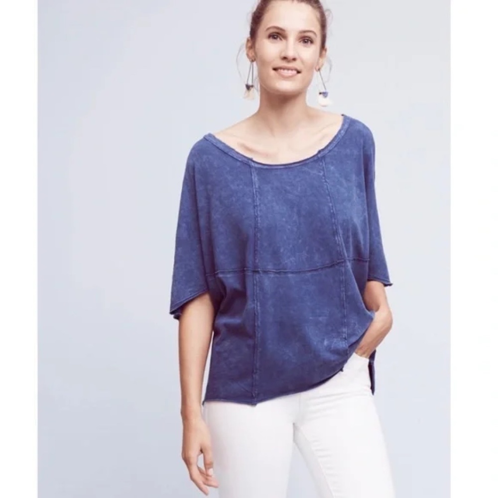 Anthropologie Deletta Saône‎ Dolman Blue Top Size Small